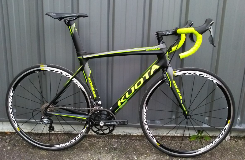 Vélo kuota Kougar noir vert ultegra test tour Vélo kuota Kougar noir vert ultegra test tour