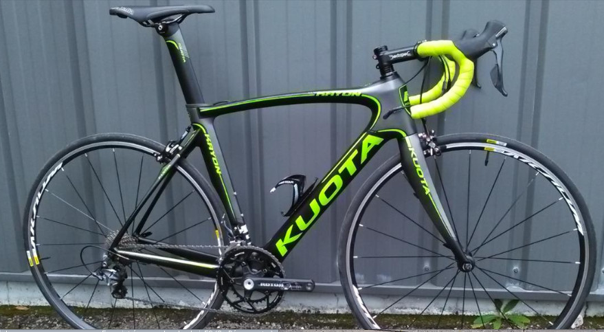 Vélo test tour kuota kryon vert noir Ultegra compact Vélo test tour kuota kryon vert noir Ultegra compact